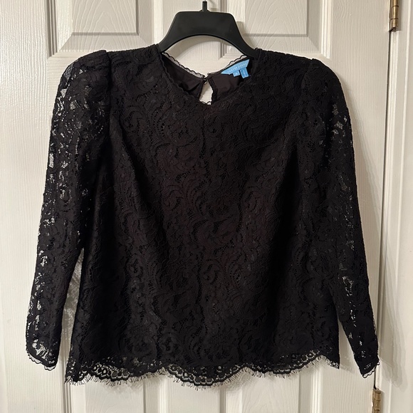 Draper James Black Lace Top NWT Size 6 - Picture 1 of 7